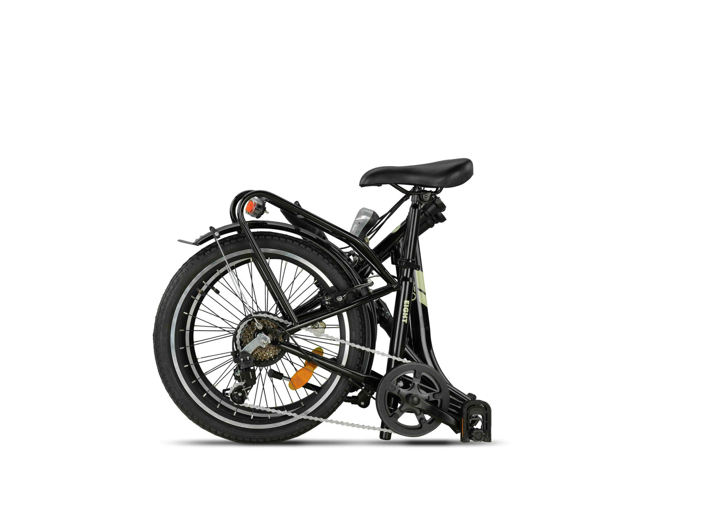 PACTO EIGHT – Low-step 20” folding bike with 6-speed Shimano (Black/Patrol Green/Lavender)