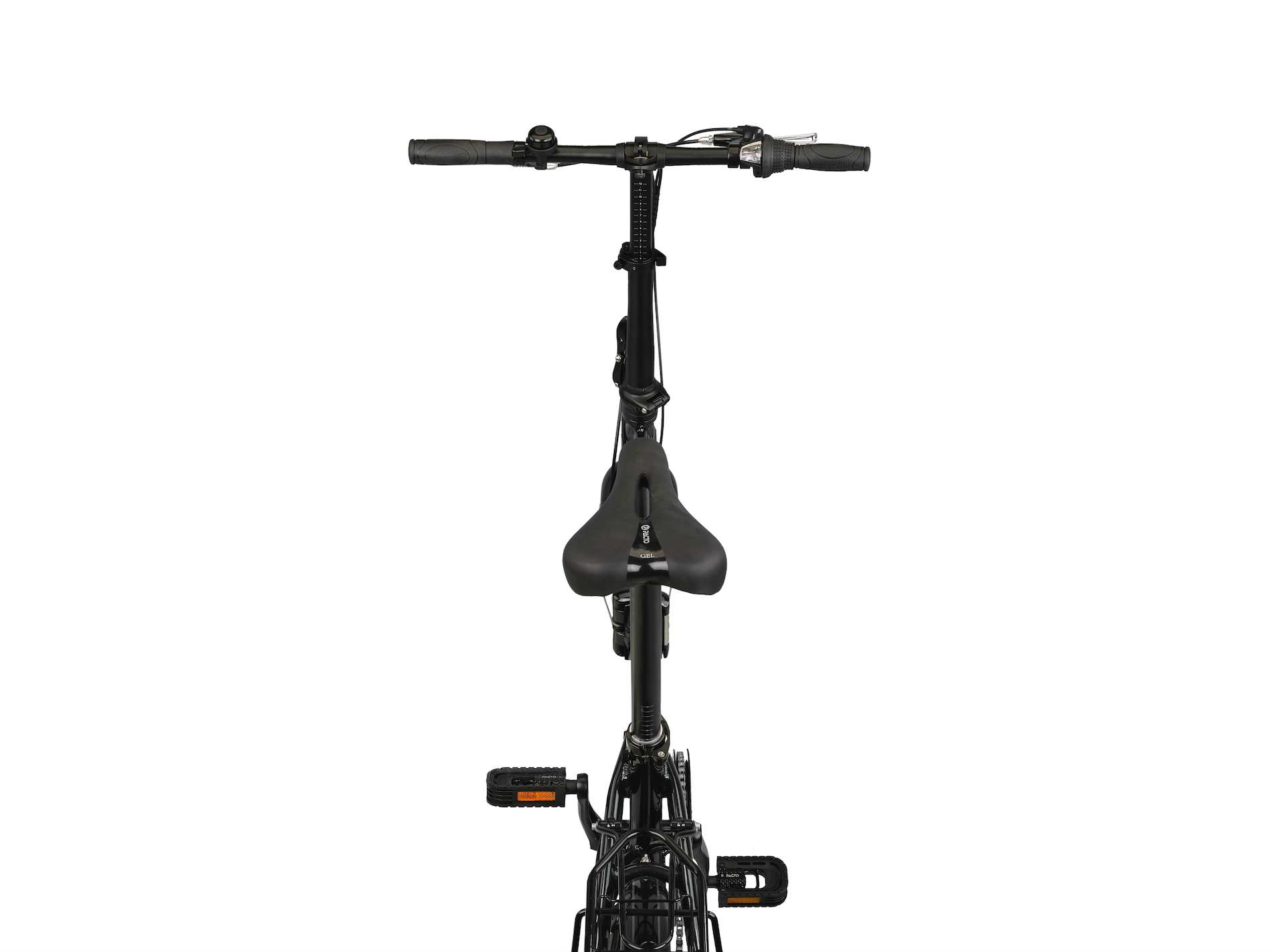 🇬🇧 English alt text:
“Side view of a black PACTO FOUR S folding bike with 20-inch wheels and Shimano 6-speed gear system, displayed against a light background.”
🇳🇱 Nederlandse alt-tekst:
“Zijaanzicht van een zwarte PACTO FOUR S vouwfiets met 20-inch wielen en Shimano 6-versnellingssysteem, afgebeeld tegen een lichte achtergrond.”