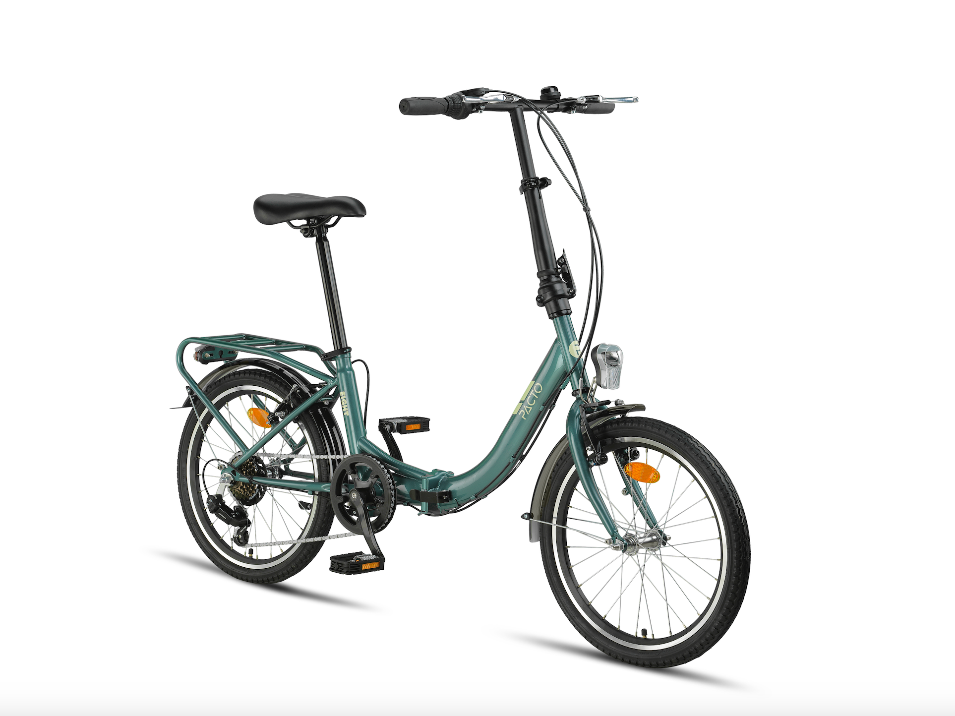 PACTO EIGHT opvouwbare vouwfiets lichtgewicht 20 inch met lage instap en 6 Shimano versnellingen, geschikt voor trein, auto of camper
PACTO EIGHT folding bike – lightweight 20-inch with low step and 6-speed Shimano gears, ideal for train, car or camper travel