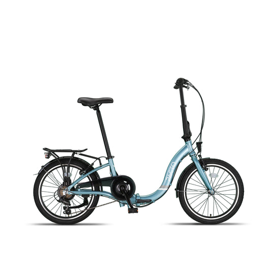 PACTO SIX – Step-through 20” folding bike with 6-speed derailleur (Patrol Blue/Black)