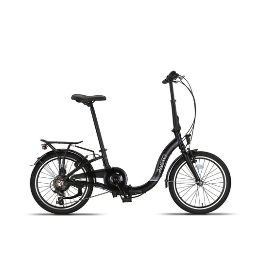 PACTO SIX – Step-through 20” folding bike with 6-speed Shimano (Black/Patrol Blue)